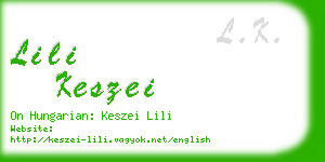 lili keszei business card